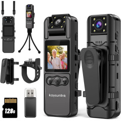 Mini Body Camera 1080P FHD - 128GB Wearable Camcorder for Sports & Security