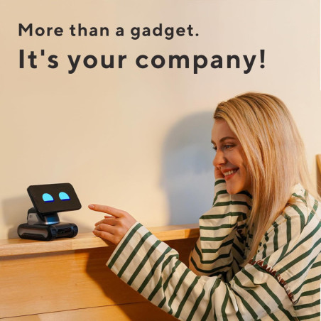 LOOI AI Robot Companion: ChatGPT Voice, Gesture Control, Facial Recognition & Wireless Charging - Space Black