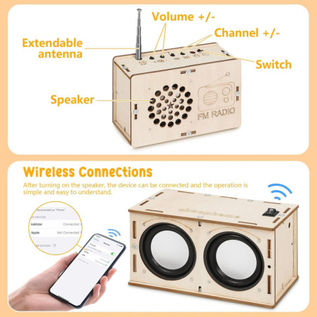 Kit STEM DIY Électronique Enfants 8-14 ans - Cadeau Science