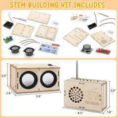 Kit Scientifique Enfant: Construis Ton Haut-Parleur Bluetooth & Radio FM DIY - STEM 8-14 Ans!