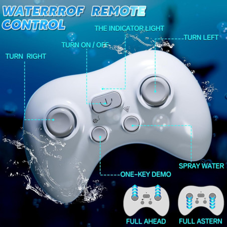 RC Shark Toy: Remote Control Shark Boat with Spray & Lights - Fun Gift for Kids 6+