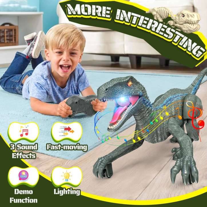 Dinosaure Télécommandé réaliste pour enfants 3-5 ans: Rugissements, mouvements, et aventure Jurassique!