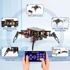 Kit Robot Araignée STEM ESP8266: Apprentissage Ludique et Contrôle Intelligent pour Jeunes Ingénieurs!