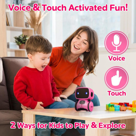 Contixo R1 Pink Smart Robot Toy: Voice Control, Dancing, & Educational Fun for Kids 3-8!