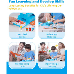 WhalesBot A3 12-in-1 STEM Coding Robot Kit for Kids Ages 3-6