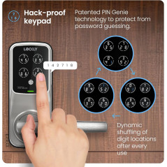Lockly Secure Pro Smart Lock - Wi-Fi Keyless Entry, Biometric Fingerprint, Voice Control & Auto Lock, Latch Edition