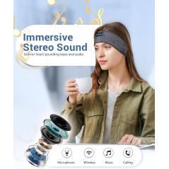 Perytong Bluetooth Sleep Headphones Headband - Wireless HD Stereo Earbuds for Music and Sports, Unique Gifts