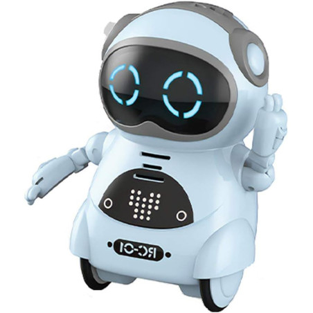 GoolRC Mini Robot de Poche Bleu - Dialogue Interactif, Reconnaissance Vocale, Chants & Danses