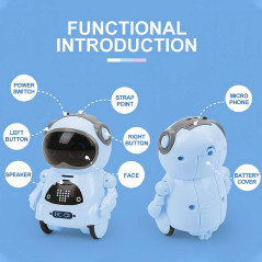 GoolRC Mini Pocket Robot – Interactive Voice, Dance & Singing Toy (Blue)