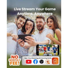 Caméra Sportive Chameleon AI 4K 60FPS : Suivi automatique, Football/Basket, Streaming Live, iOS/Android, sans abonnement