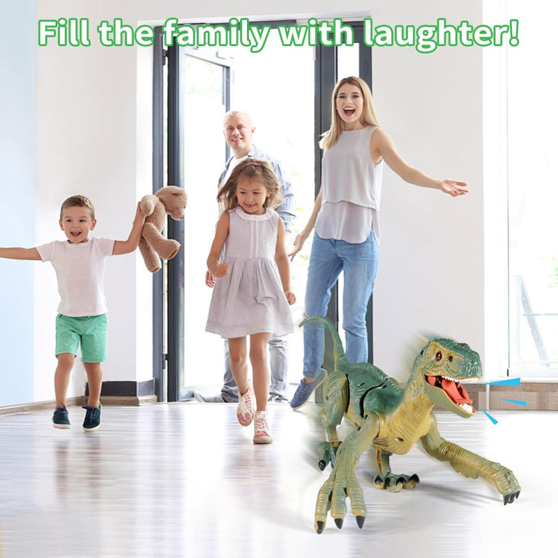 VERTOY Remote Control Velociraptor Toy for Kids with Light & Sound