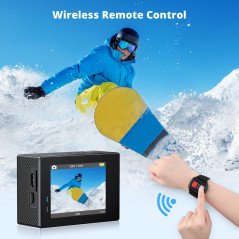 AKASO Brave 4 4K30fps 20MP WiFi Action Camera with EIS, 131ft Waterproof, Remote, 2 Batteries & Helmet Kit