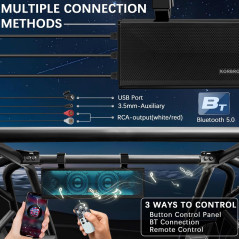 17 Waterproof UTV Sound Bar with Bluetooth & RGB for Polaris RZR Can-Am
