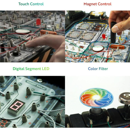 Playz Advanced Electrical Circuit Board Kit for Kids | 328+ STEM Projects on Electricity & Magnetism | Ages 8-13+