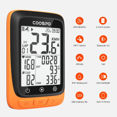 COOSPO Wireless GPS Bike Computer with Bluetooth, Waterproof & Backlight