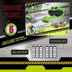 Fotorama Alien Vision Jeu d'Action, Nouveau, Pistolet Poignet, Lunettes Espace, Jeux Intérieur/Extérieur Enfants