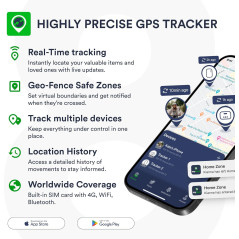 Traceur GPS Véhicule Aimant 4G LTE Temps Réel App SIM Intégrée Batterie 14 Jours Anti-Vol Abonnement 4 Mois