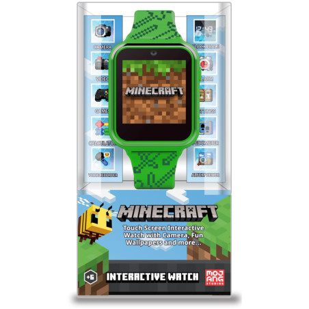 Minecraft Kids Smart Watch with Touchscreen, Camera, Games, Alarm, Calculator & Pedometer for 5.5-8 Wrists