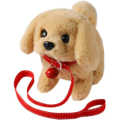 Interactive Plush Golden Retriever Toy Dog for Kids – Walking, Barking, Tail Wagging, Stretching Puppy