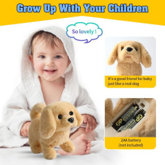 Interactive Plush Golden Retriever Toy Puppy – Walks, Barks & Wags Tail