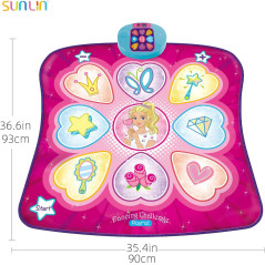 SUNLIN Dance Mat - LED Dance Pad with Music & 3 Challenge Levels for Kids
