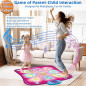 Tapis de danse SUNLIN avec LED, musique intégrée, volume réglable, 3 niveaux de difficulté (3-12 ans)