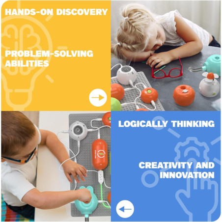 Kits Scientifiques STEM pour Enfants - 420+ Projets, 35 Composants Électroniques, Cadeau Éducatif 3-12 ans