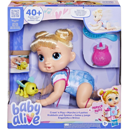 Poupée électronique Baby Alive Harper Hugs, 27 cm, cheveux blonds, jouet pour enfants dès 3 ans