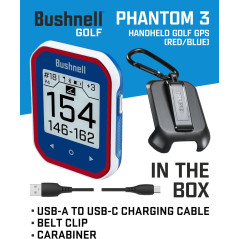 Bushnell Phantom 3 GPS Rangefinder Blue Bundle with BITE Mount & Cloth