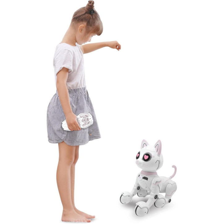 LEXiBOOK Power Kitty® - Robot Chat Télécommandé Programmable avec Lumières et Sons, Blanc/Rose LEXiBOOK Power Kitty® - Robot Chat Télécommandé Programmable avec Lumières et Sons, Blanc/Rose