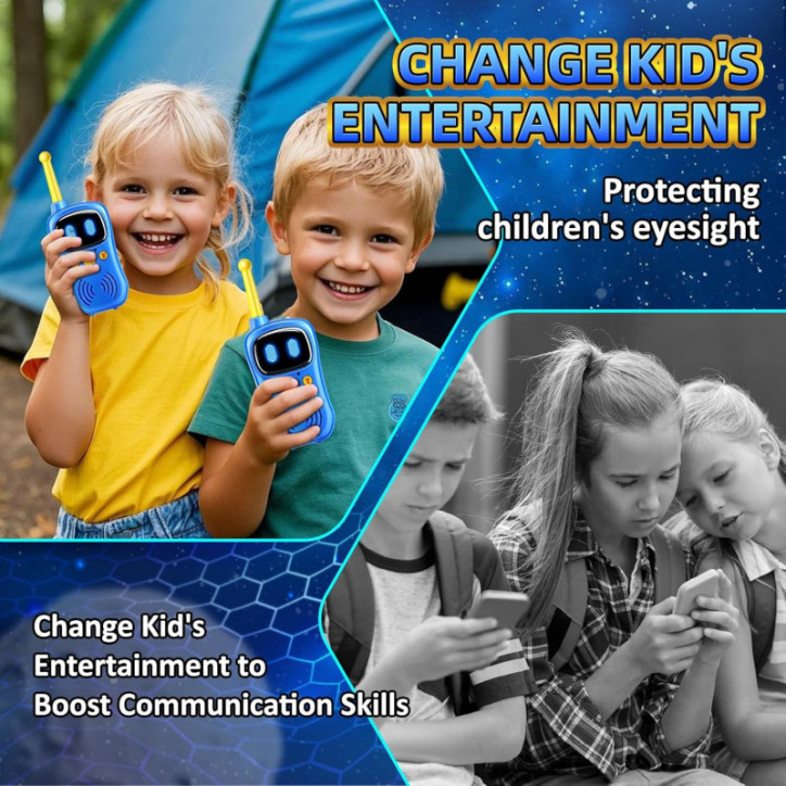 Astronaut Walkie Talkies 2Pack with 3000FT Range, Voice Interactive Space Toys & Flashlight for Kids Ages 3-10