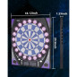 Cible Électronique avec Affichage Lumineux, Jeux Multiples, Darts Souples (12) - Idéale Famille & Compétitions
