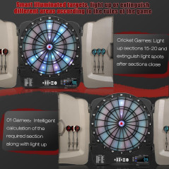 Electronic Dart Board Cabinet Set with 48 Games & 6 Darts – Soft Tip