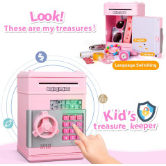 Kids Electronic Piggy Bank ATM – Birthday Gift for Girls Age 5-10