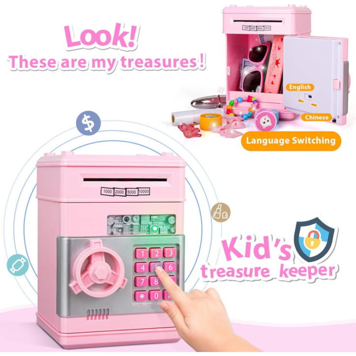 Electronic Kids Piggy Bank ATM Machine - Birthday Gift Toy for Girls Ages 5-10 Money Safe Electronic Kids Piggy Bank ATM Machine - Birthday Gift Toy for Girls Ages 5-10 Money Safe