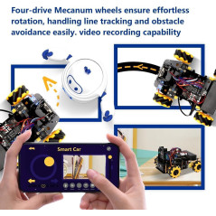 Kit Robot avec Caméra 3MP, Arduino & Scratch, Cadeau STEM