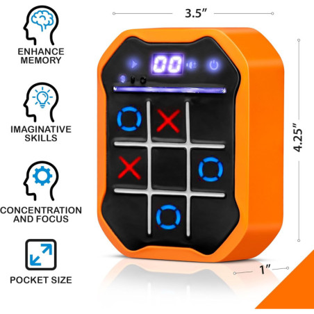 Jeu Électronique Tic-Tac-Toe 3-en-1 avec Effets Sonores