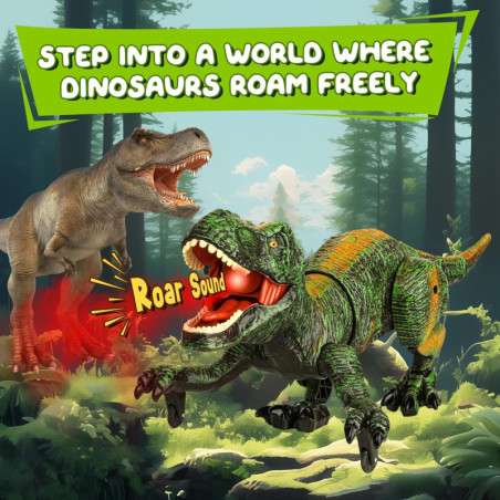 Dino Télécommandé Enfant 3-7 ans - Jouet RC Lumière & Son