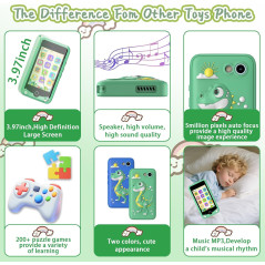 Kids Smartphone Toy for Girls 3-12 | Touch Screen, MP3, Dual Camera