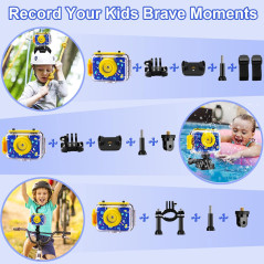 Appareil Photo Enfant Étanche GKTZ 1080P - Cadeau Noël 3-12 ans