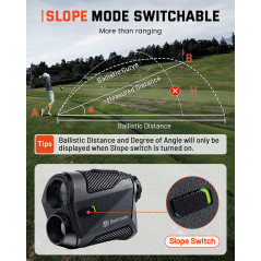 Golf Rangefinder with Slope 1500 Yards - High Precision, USB-C Rechargeable
