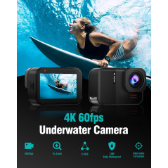 Caméra Sport 4K60fps Étanche 10M avec Écran Tactile 48MP