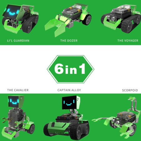Qoopers 6-in-1 Programming Robot Kit with Remote, LED & Sensors for Kids