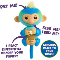 Adoptez Leo ! Singe Fingerlings tactile et interactif, 70 réactions, cœur qui bat – Votre nouveau compagnon malin