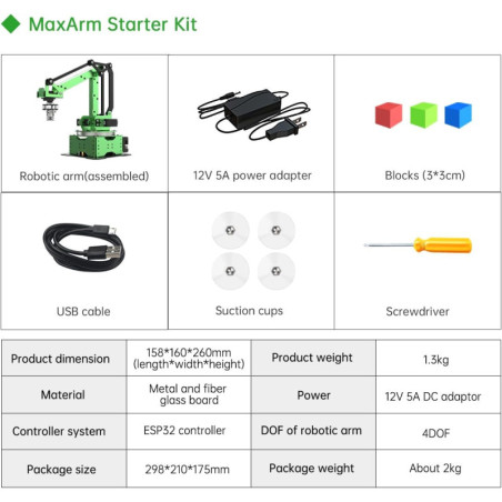 MaxArm : Devenez l’ingénieur de demain ! Bras robotique intelligent.Imaginez, programmez et expérimentez sans limites !