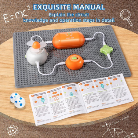 Spark curiosity! 64 easy experiments, fan & LED, no soldering – The perfect gift for little inventors and budding engineers