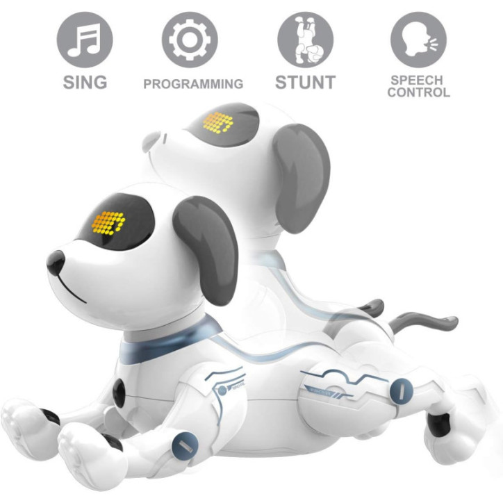 Robo-dog wonder: 7 voice commands, touch response, 3 dances—interactive fun, learning, and play all in one Robo-dog wonder: 7 voice commands, touch response, 3 dances—interactive fun, learning, and play all in one