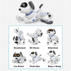 Fisca Remote Control Robotic Dog Toy with Voice & Stunt Controls for Kids