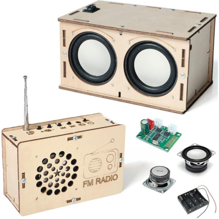 Science en musique : kit radio + haut-parleur DIY, facile, sûr, réel, cadeau idéal pour petits curieux et créatifs