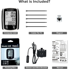 Bike Computer & Odometer Wired Speedometer with LCD & Multi-Functions